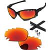 PapaViva Kit di ricambio per lenti e gomma per giacca Oakley Jawbone/Racing ventilata, Rosso Fuoco - Polarizzato, Taglia unica