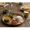 KLEO Kansa - Set di 6 piatti Thali in bronzo, 1 piatto, 2 ciotole, 1 bicchiere, 1 cucchiaio e 1 piatto per dolci, set di utensili in bronzo per un'autentica collezione indiana da pranzo, stoviglie in