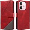 XINNI Cover per Oppo A5 PRO 5G Custodia, Cellulare Libro Antiurto Flip Pelle PU/TPU, Portafoglio Flip Magnetica Case, Rosso