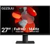 GEESUU Monitor PC 27 Pollici, Schermo Gaming 144Hz, Monitores con Audio Integrato, Full HD, 1080p, 6ms, HDR, Eye-Friendly, VESA 75x75mm, 99% sRGB, HDMI 2.0 & DP 1.2