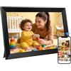 Ekasoco Frameo Cornice Digitale Wi-Fi 10,1 pollici, 1280 x 800 HD IPS Touch screen, 32 GB, rotazione automatica, montaggio a parete, condivisione di foto tramite Frameo APP, regalo per genitori/amici, bianco