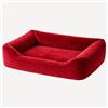 ElmaPet Cuccia Premium - Lusso Made in Italy Cani e Gatti - Velluto Rosso - Misure Premium: 80 cm x 60 cm