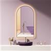 HOKO® Specchio ad arco LED anti-appannamento, 50 x 90 cm/90 x 50 cm, Dallas con telaio in metallo nero, montaggio alto+QUER Arch Specchio da bagno + interruttore touch + cambio luce 2700 - 6500 K,