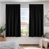 Deconovo Tende Oscuranti per Interni con Fettuccia, Termiche Isolanti - 3 Modi di Montaggio, per Camera da Letto e Soggiorno, 2 Pannelli 140x137 cm, Nero, Certificato OEKO-TEX