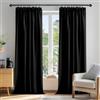 Deconovo Tende Oscuranti per Interni con Fettuccia, Termiche Isolanti - 3 Modi di Montaggio, per Camera da Letto e Soggiorno, 2 Pannelli 140x280 cm, Nero, Certificato OEKO-TEX