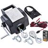 Ribimex Verricello Elettrico Telecomandato da 5 Tonnellate, 12 V, Marcia Avanti e Retromarcia, Ideale per Traino di Carichi Statici e su Ruote, Kit di Installazione per Rimorchio Incluso - PE12V/T1