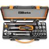 BETA 910A/C16HR - Assortimento di 16 chiavi a bussola esagonali e 5 accessori in cassetta di lamiera