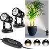 Generic Faretto a LED per interni, dimmerabile, da pavimento, 3 W, per piante, 3 modalità di illuminazione a colori e funzione timer di accensione/spegnimento automatico (confezione da 2)