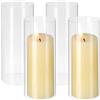 Garneck 4pezzi Copri Candele Trasparente Lampade Cilindro Borosilicato Decorazioni Per Candele Funzione Antivento E Antipolvere