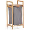Lumaland - Cesto portabiancheria in bambù con sacco estraibile, materiale di facile manutenzione, resistente all'umidità e facile da pulire, 73 x 33 x 33 cm