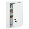 Relaxdays Armadietto medico Relaxdays, armadietto farmaceutico con serratura, L x P x A: 45 x 30 x 12 cm, 3 scomparti, da appendere, acciaio, bianco
