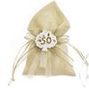 PABEN 36 Sacchetti Portaconfetti Bomboniera Nozze d'oro con Albero della Vita e Nr. 50 in Stoffa e Porcellana 16 cm