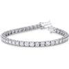 Gioielli di Valenza Bracciale tennis piramide in oro bianco 750 con diamanti