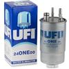 UFI Filters, Filtro Gasolio 24.ONE.00, Filtro Carburante per Ricambio, Adatto ad Auto, Applicabile su Diversi Modelli come Ford, Fiat e Tata