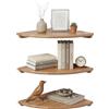 Relaxdays Mensola angolare, HxLxP: 3 x 25 x 25 cm, Noce, Soggiorno, Decor, Portata: 5 kg, sospesa