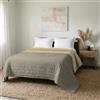 Italian Bed Linen TRAPUNTINO ESTIVO ELEGANT NO STIRO - Made in Italy - Copriletto Matrimoniale 260x270 cm in Morbida Microfibra - Tinta Unita - DoubleFace - Trapunta 100 g - Tortora/Panna