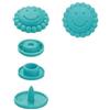 Prym - Bottoni a Forma di Fiore colorsnaps Chiusure a Scatto, plastica, Turchese, 12,4 mm, 21