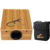 GECKO Cassetto portatile con borsa e cinghia, cassetto da viaggio leggero con corde per chitarra, suono risonante (3,7 x 9 x 11,4 pollici, 2,2 libbre, legno zebra progettato)
