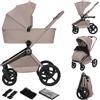 LIONELO Freya Passeggino 2 in 1 con Navicella Pieghevole per Bambini | 0-4 Anni fino a 22 kg, Posizione Sdraiata, Sospensioni, Ruote PU, Capottina UPF50+, Fibbia Magnetica, Ventilazione, Accessori