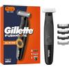 Gillette Fusion One Rasoio Elettrico Uomo per Barba e Corpo, 3 Pettini Barba (1, 2, 5 Mm) e 1 Pettine Corpo, Testina Oscillante, Impermeabile, Senza Fili, Autonomia di 45 Min, Tecnologia Braun