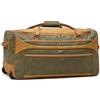 Urban London Borsone leggero in finta pelle scamosciata con ruote, trolley classico marrone e verde, varie dimensioni 50 86 86 86 cm, Marrone e Oliva, 30, Borsone con ruote