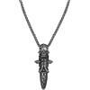 JewelryWe Gioielli collana da uomo retrò gotico teschio teschio serpente manica cartuccia pistola sfera in acciaio inox ciondolo con catena regalo per uomini nero