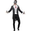 SMIFFYS Costume Lupo cattivo, Deluxe, Grigio, con giacca, coda staccabile, camicia finta, maschera e guanti Halloween