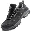 LANGDU Scarpe da Trekking Uomo Montagna Donna Sportive Escursionismo Traspiranti Passeggiate Sneaker Taglie 38-46 (Nero Grigio,46EU)