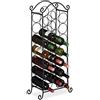 Relaxdays Portabottiglie, 21 Bottiglie, Decorativo, Cantinetta per la Cucina, Cantina, Bar, Metallo, 88x33x20 cm, nero