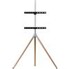 One for All WM7472 Tripod Supporto TV Universale, Dimensioni Schermo 32-65, LCD/LED/Plasma/OLED/QLED, Girevole a 360° e Adattabile in Altezza, Vesa 400 x 400, Design Elegante, Oak & Silver Grey