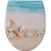 WOLTU Copriwater Universale Sedile WC in Duroplast con Coperchio Chiusura Ammortizzata Tavoletta WC Cerniere Regolabili Soft Close per Bagno Spiaggia a Forma di O