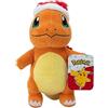 Pokémon PKW3103-20 cm - Peluche invernale Glumanda con cappello di Natale, peluche ufficiale