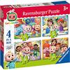 Ravensburger Puzzle Cocomelon, 4 Puzzle in a Box, Puzzle per Bambini, Età Consigliata 3+, Puzzle Ravensburger Stampa di Alta Qualità, 03113 9