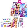My Little Pony Hasbro Nuova Generazione, Sunny Starscout Rainbow Reveal, Pony Giocattolo Arancione da 15 cm con Treccia Arcobaleno, 17 Accessori