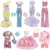 Carreuty 18 vestiti per bambola da 29,2 cm, compatibili con Barbie 1 vestito floreale, 1 gonna a sirena con paillettes, 1 gonna a sirena monospalla, 4 set di abiti top e pantaloni, 2 borse, 5 scarpe, regali