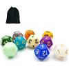 BESCON DICE 10pcs Set of 12 Sided Dice Cube (Numbered 1-12), 10 Count Assorted Random Multi Effected&Colored Pack of D12 in Drawstring Pouch