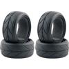 KINGCOO Pneumatici per 1/10 RC su strada, 4 pezzi, 64 mm, con inserti in gommapiuma, Runflating Touring Racing Car per Tamiya, HSP, HPI, Kyosho