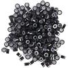 FILFEEL Conettori Micro ring anelli per extension di capelli, anello di prolunga per capelli con inserto in silicone 4 mm, anelli perline(1000pcs-Black)