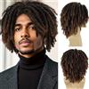 GNIMEGIL Parrucca Afro corta tressata ombré-marrone Dreadlocks uomini neri