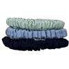 Jasmine Silk Pure Silk Charmeuse Scrunchie - Elastici per capelli (confezione da 3 skinny blu navy, blu e uovo d'anatra)