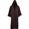 kinstell Uniforme con Cappuccio Robe Cavaliere Abiti Tunica Nera Uniforme Completo Halloween Darth Con Cappuccio Accappatoio Mantello Cosplay Costume