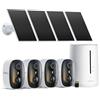 COOAU 4MP kit Telecamera Wi Fi Esterno con Pannello Solare 64GB Card Incluse Wi