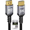 Sniokco 10K 8K 4K Cavo HDMI 2.1 48Gbps 2.5 Metri, Certificato Ultra Alta Velocità Cavi HDMI® 0.01ms 4K 240Hz 165Hz 120Hz 8K 60Hz eARC Netflix HDCP 2.3 2.2 DTS:X HDR10+ TV Monitor Proiettore