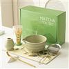 Generic Set per tè Matcha, set tradizionale per cerimonia del tè Matcha, 7 pezzi - Include ciotola Matcha con beccuccio, supporto per frusta Matcha, frusta e cucchiaio Matcha, filtro, accessori Matcha per gli