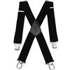 Aulola Sinbury - Bretelle a X per pantaloni da motociclista, da uomo, resistenti, regolabili, elasticizzate, robusta clip metallica 5cm black Taglia unica