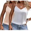 Ekouaer Corpetti e Canottiere da Donna in Raso Spalline Sottili Regolabili Cami Camisole Scollo a V Tank Shirt Basic S-XXL