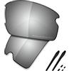 Saucer Set di lenti di ricambio e gomma per Oakley Flak 2.0 OO9295, (High Defense - Chrome Metal Polarized), Taglia unica