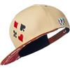 Cadency® Cappello Uomo con Visiera, Snapback, Poker, Unisex, Colore: Beige, Misura Regolabile