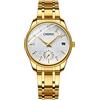 JewelryWe Coppia di orologi da polso al quarzo, analogico, per partner, amicizia, business, casual, in acciaio inox, con lancette luminose, regalo per San Valentino, per lui e lei