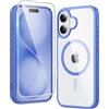 FNTCASE Custodia per iPhone 16: custodia trasparente magnetica di grado militare protezione contro le cadute anti ingiallimento sottile custodia robusta antiurto protettiva trasparente per cellulare